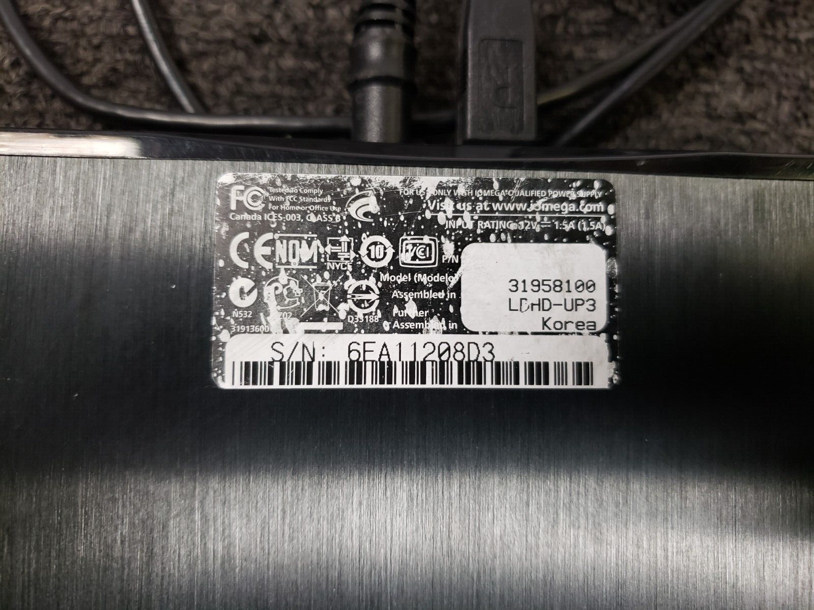 iOmega External Hard Drive 31958100 1TB LDHD-UP3
