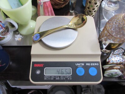 GEORG JENSEN Denmark Sterling Silver Vermeil CHICORY Annual Spoon 1980 46.5 gr