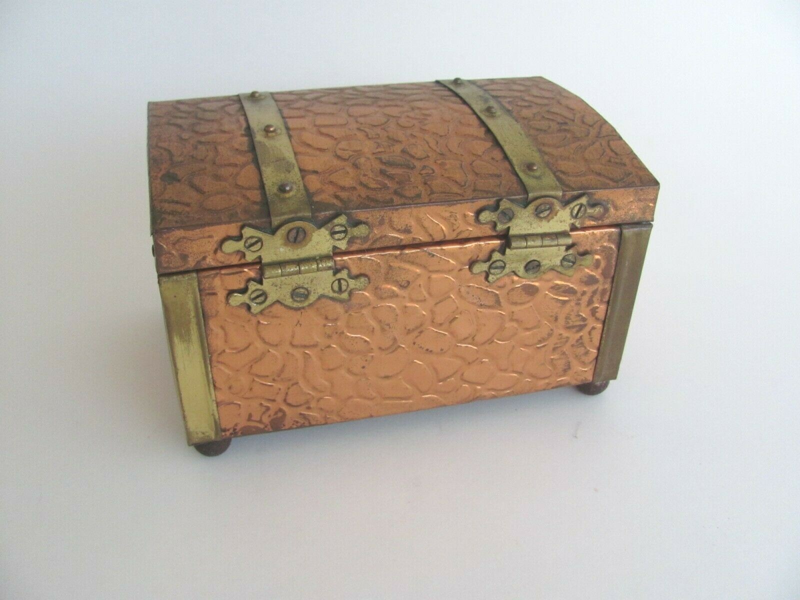 Antique Arts & Crafts Copper Tea Caddy Chest box England