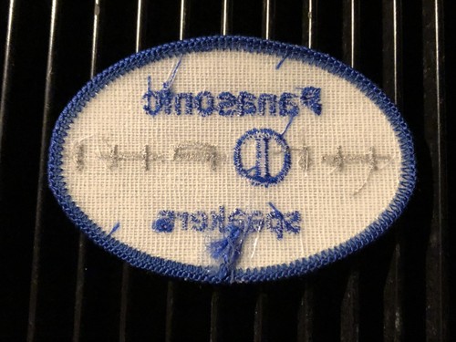 Panasonic Speakers Badge Embroidered Patch Alma Gates Spl Bronco Old Advertising