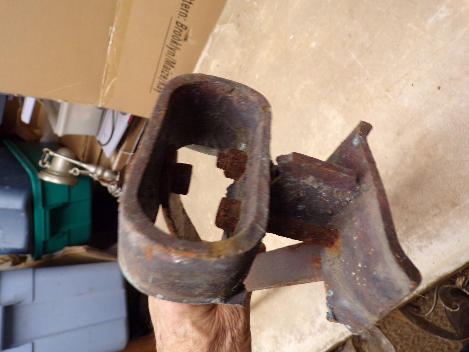 Primitive Old Home made Cattle Branding Iron with Brass End