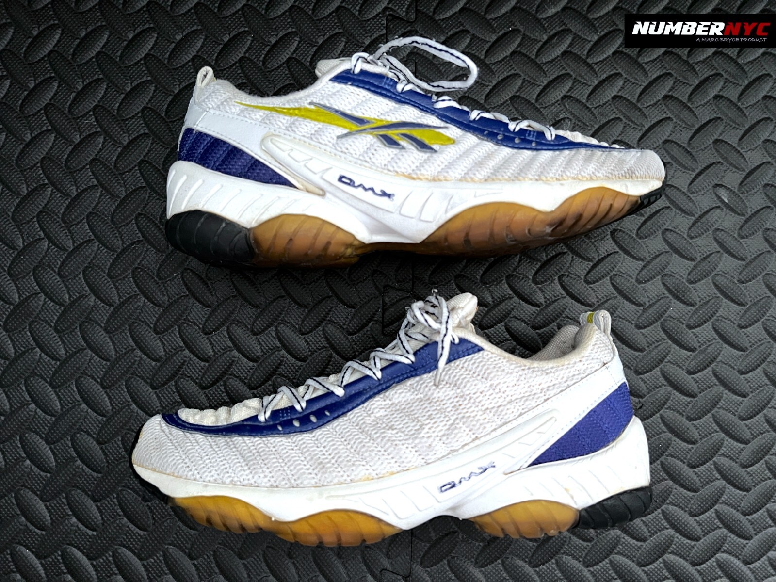 Vintage 90s Rare Reebok RA802 PYE White Blue Yellow DMX 10 Vintage 90s Rare Reebok RA802 PYE White Blue Yellow DMX 10