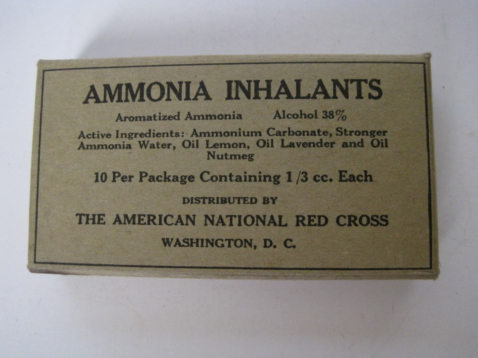 Vintage Box Ammonia Inhalants from The American National Red Cross