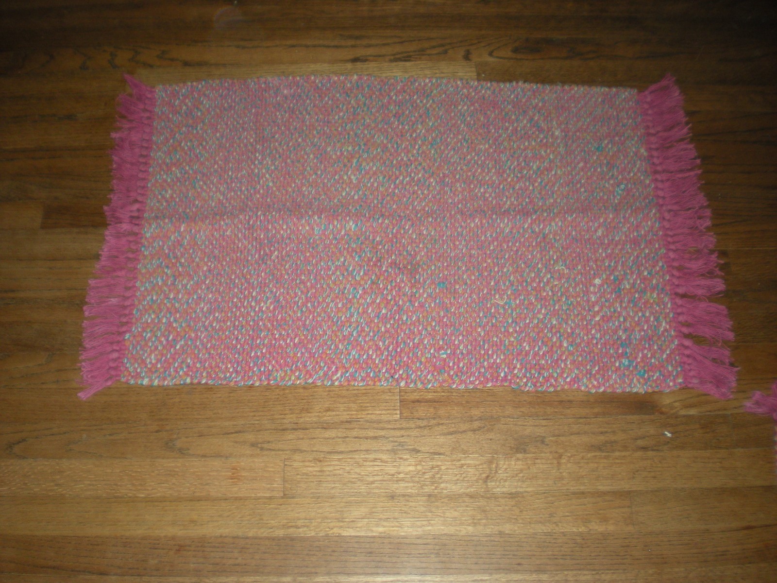 Vintage Pretty Amish Tweed Handmade Americana Floor Rugs A Pair