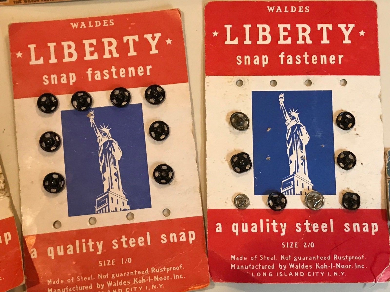 Vintage Lot Sewing Snaps Hooks Eye Guards on Cards Wilsnap, Liberty, Supersnap
