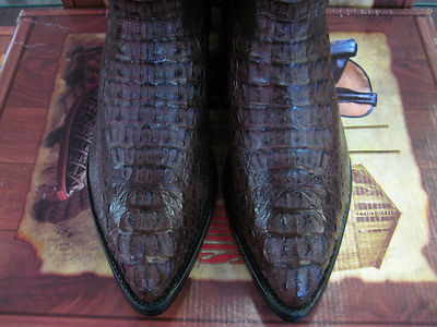 Pre-owned Los Altos Boots Los Altos Women Brown Genuine Crocodile Western Cowboy Boot (m) L311976