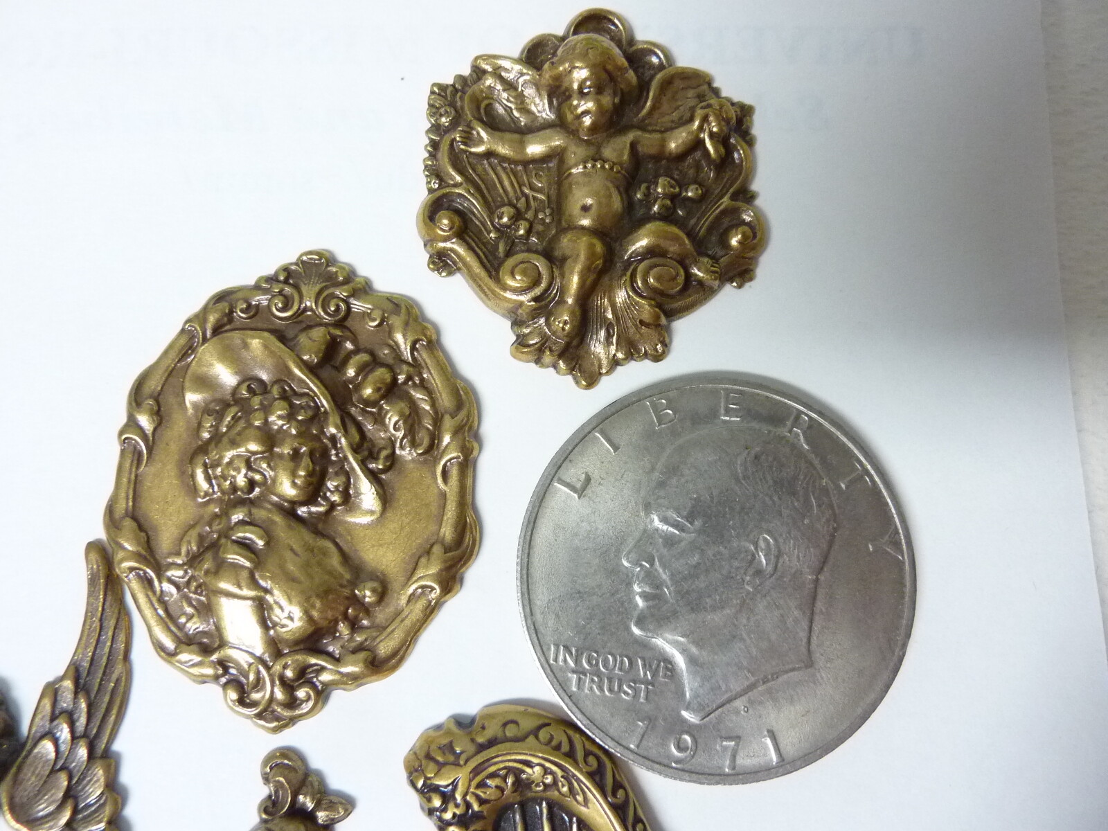 Victorian style brass stampings findings from the early 90s A17