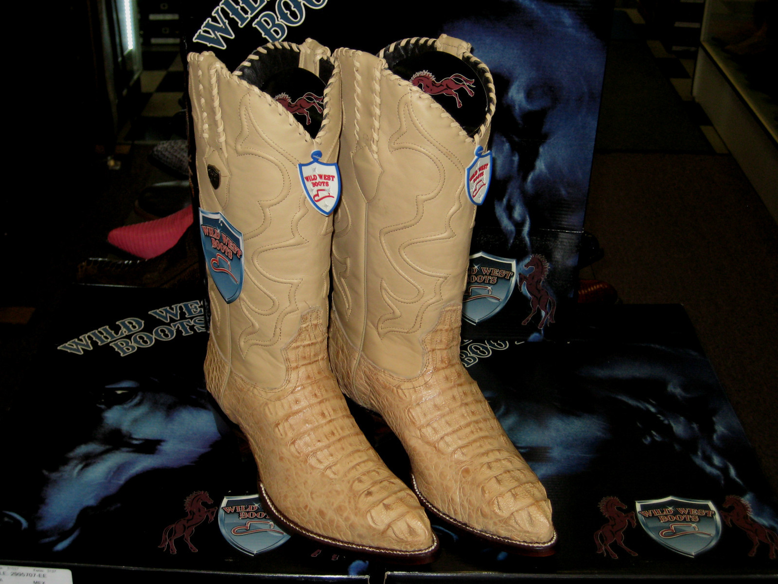 Pre-owned Wild West Boots Wild West Oryx Genuine Crocodile Hornback Western Cowboy Boot J-toe (ee) 2990211 In Oryx Tan
