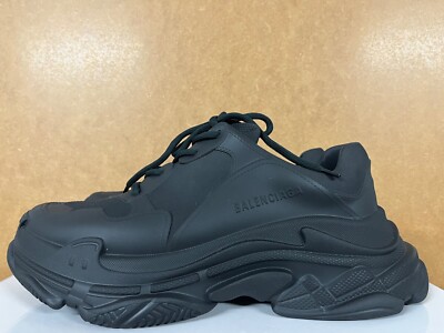 Balenciaga Triple S Molded $975 Triple Black Blackout US 12 EU45 Fashion Sneaker