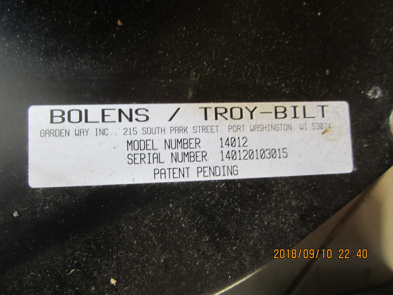 Garden Way Troy Bilt Bolens GRS 14012 Mulching Attachment Kit