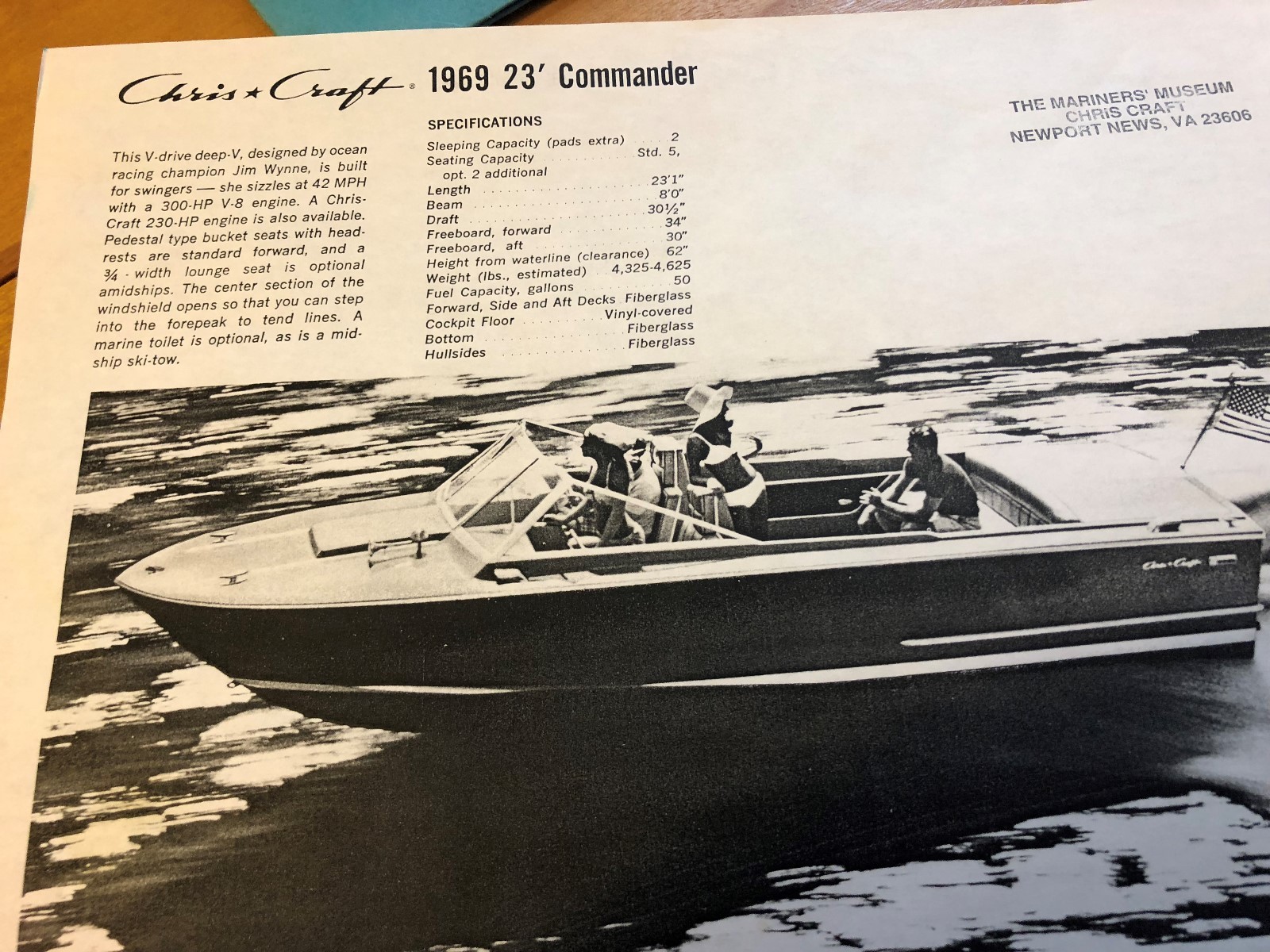 1969 chris craft 23' commander