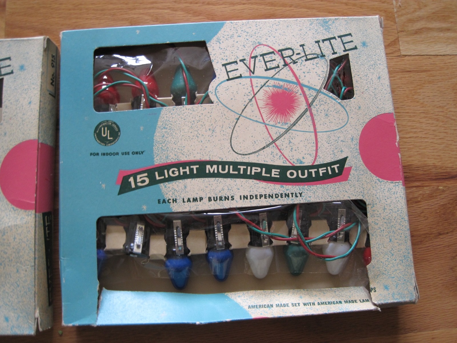 Christmas Screw Bulb Multi Color Lights Everlite 15 Light Lot 2 Boxes Vintage