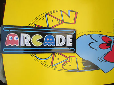 ARCADE Metal Embossed Sign PAC MAN  MIDWAY ARCADE VIDEO GAME COIN AMUSEMENT MS J
