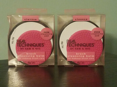 2 count Real Techniques Brush Cleansing Balm 2x 2 oz * NEW Sealed Swirl Rinse Go