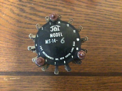 JBT Instruments Model MS-14 6, Non-Shorting Rotary Selector Switch, NOS, AS IS