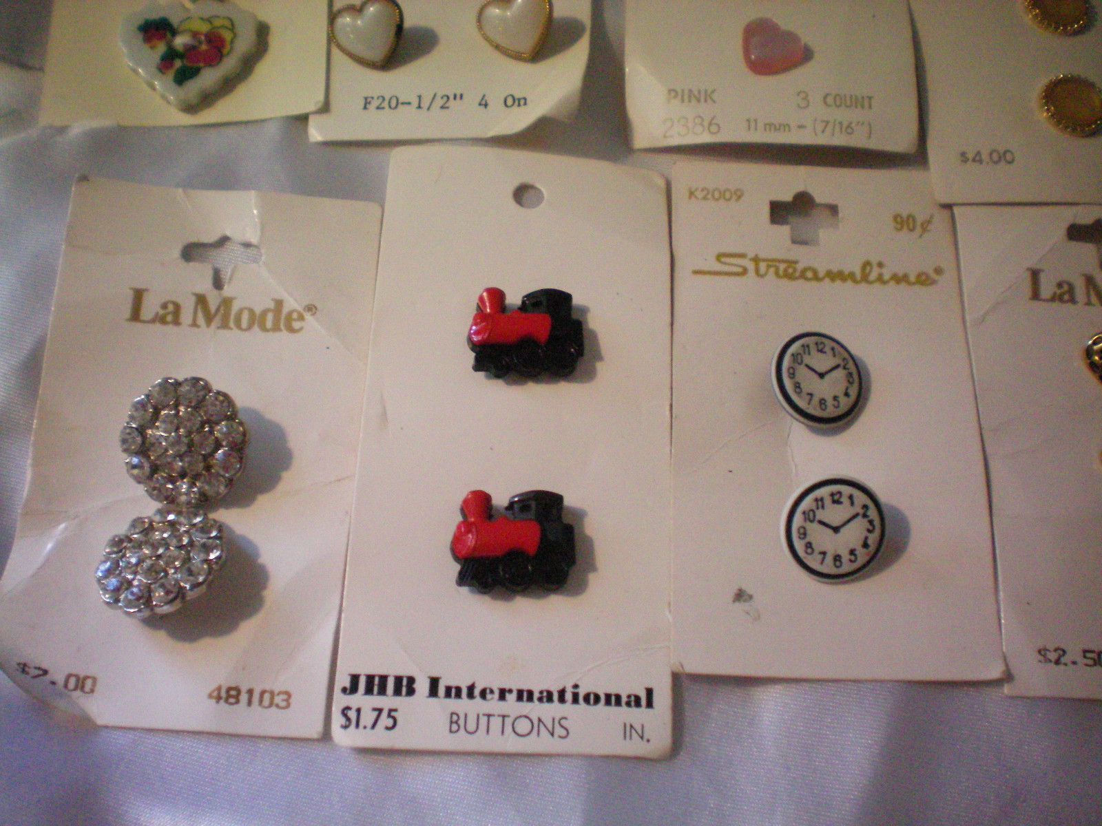 Lot of Buttons Hearts Trains Clocks Bird Houses Some Vintage