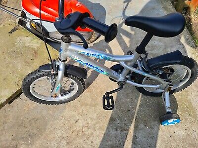 Kids bike 12in with stabiliser, silver colour, alloy frame