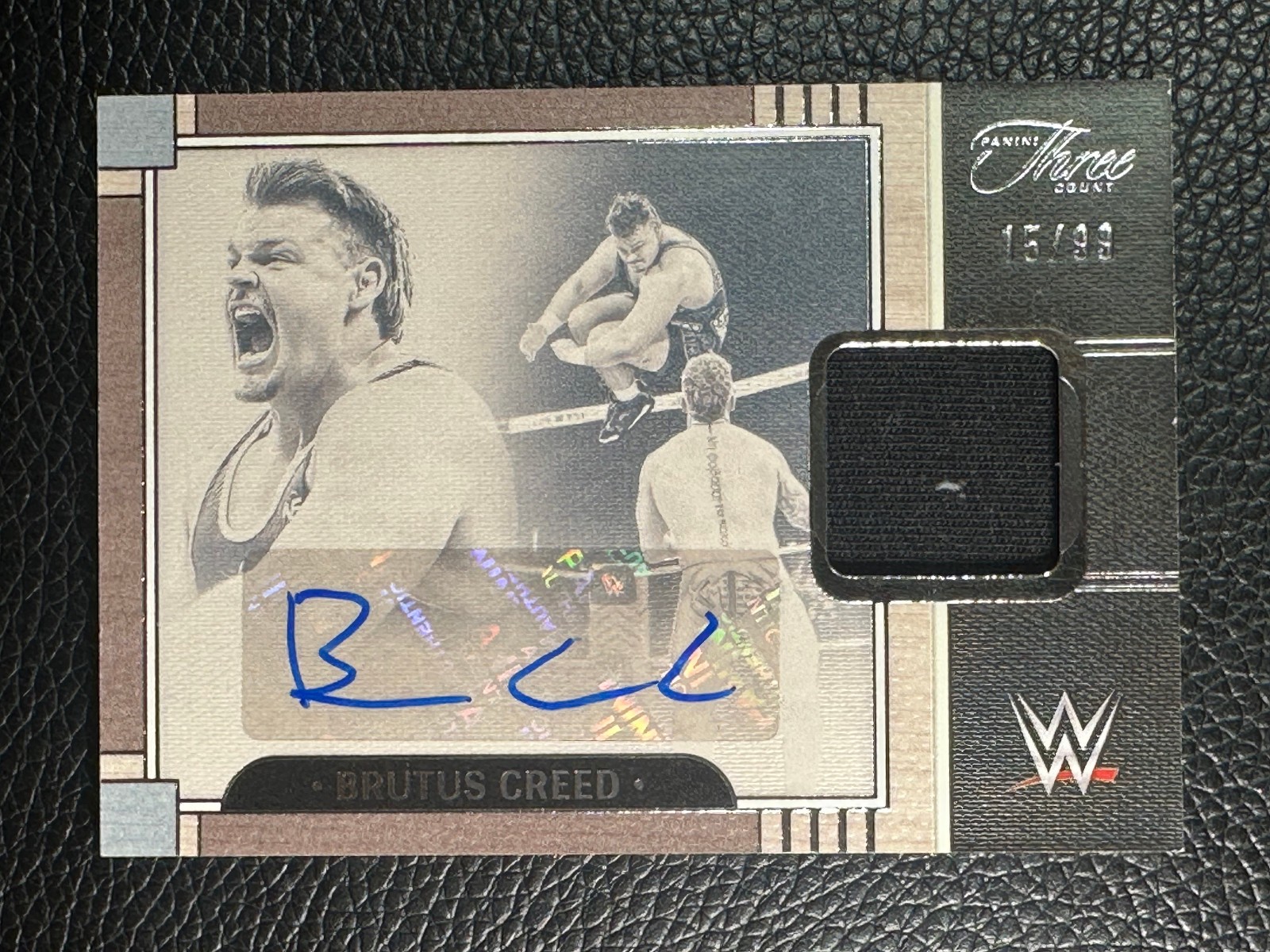 2024 Panini Three Count WWE Brutus Creed 15/99 Auto Wardrobe