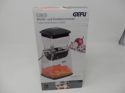 NEW GEFU Cubico & Onion Slicer Stainless Steel Clear Base