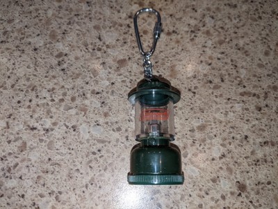 Vintage Battery-Operated Coleman Lantern Keychain Working Light & Spare Battery