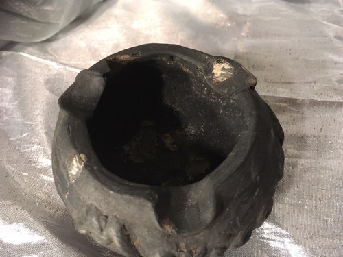 VINTAGE CENTRAL MEXICO City Park Villa BLACK POTTERY Ashtray #2