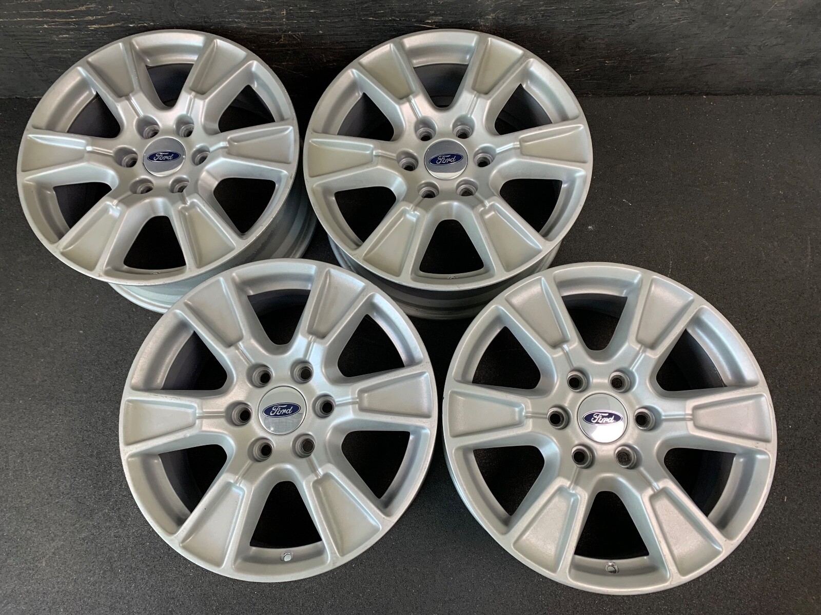 4) Ford F-150 F150 Pickup Silver Wheels Rims +Caps 18