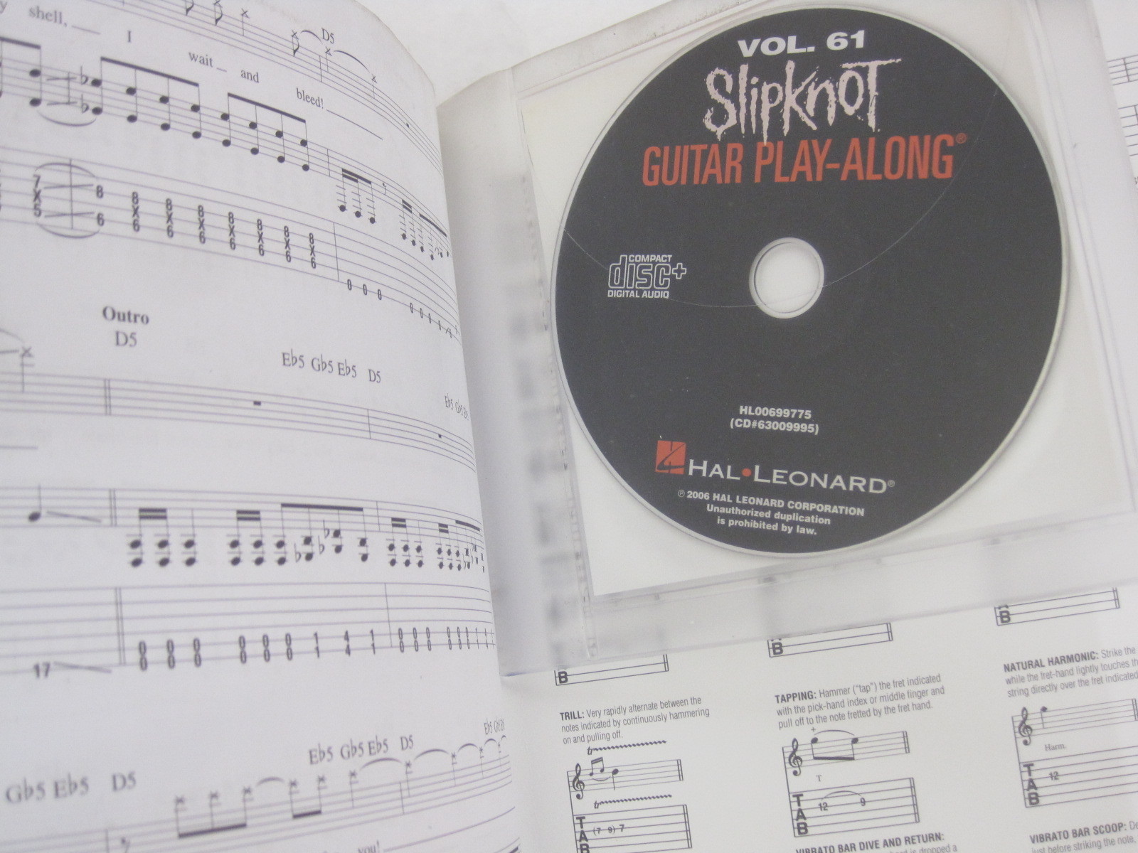 Slipknot Guitar Play Along Vol. 61 CD Sheet Music Song Book Guitar Tab Tablature