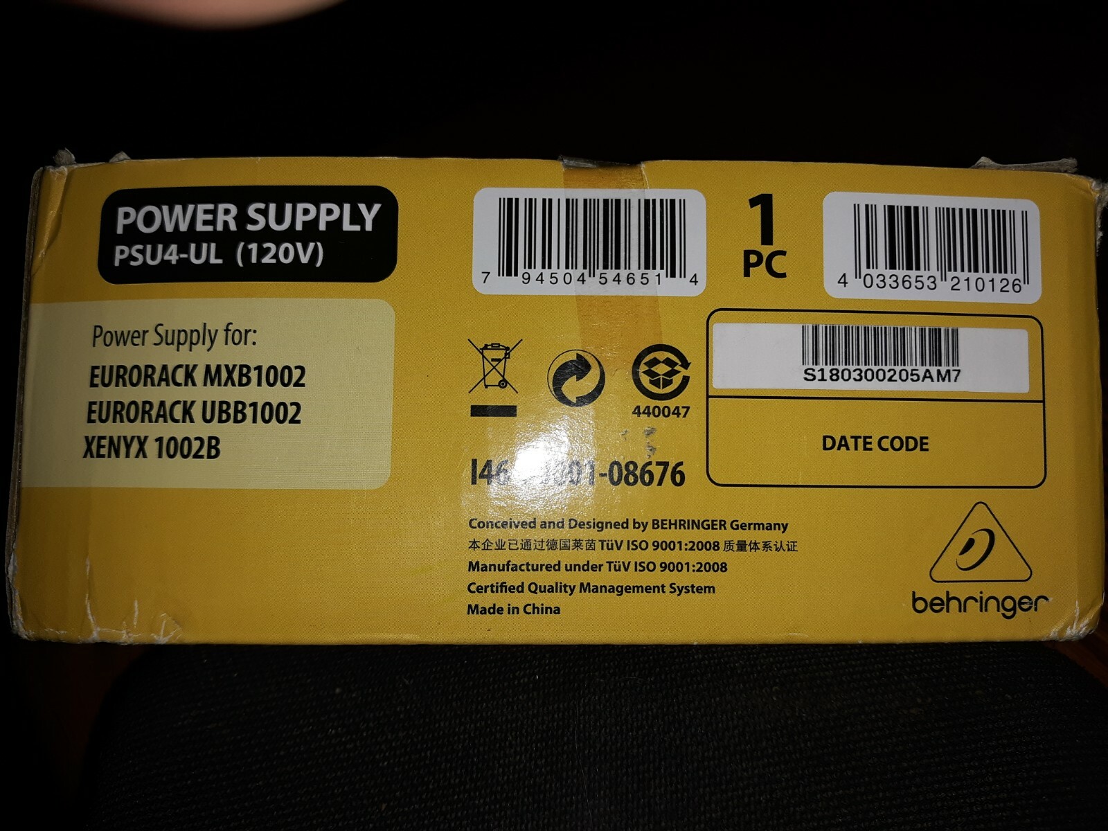 BEHRINGER PSU4-EU alimentatore x mixer behringer eurorack mxb1002 ubb1002 1002b