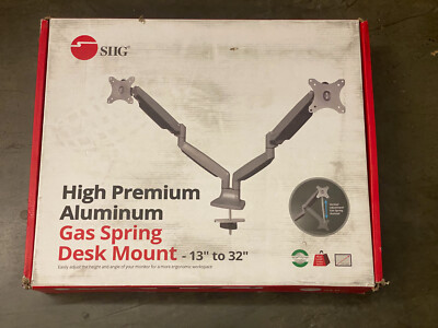 SIIG High Premium Aluminum Dual Monitor Desk Mount 13'' to 32'' CE-MT2E12-S1