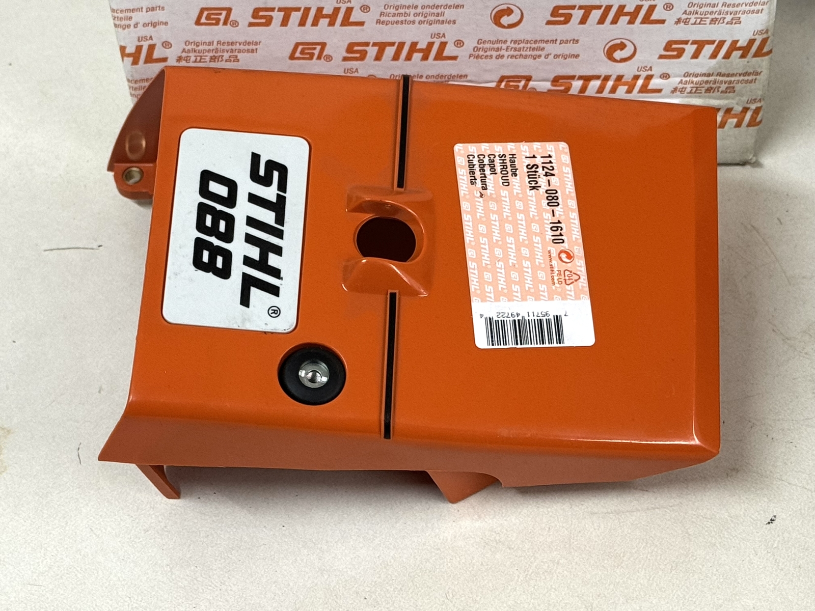 STIHL OEM TOP SHROUD COVER 1124 080 1610 FOR 088 AND 088R CHAINSAWS R - Picture 1 of 3