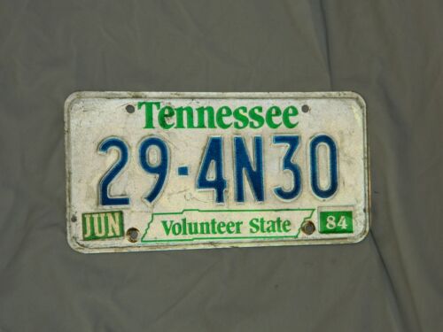 United States Tennessee 1984 Passenger License Plate # 29-4N30