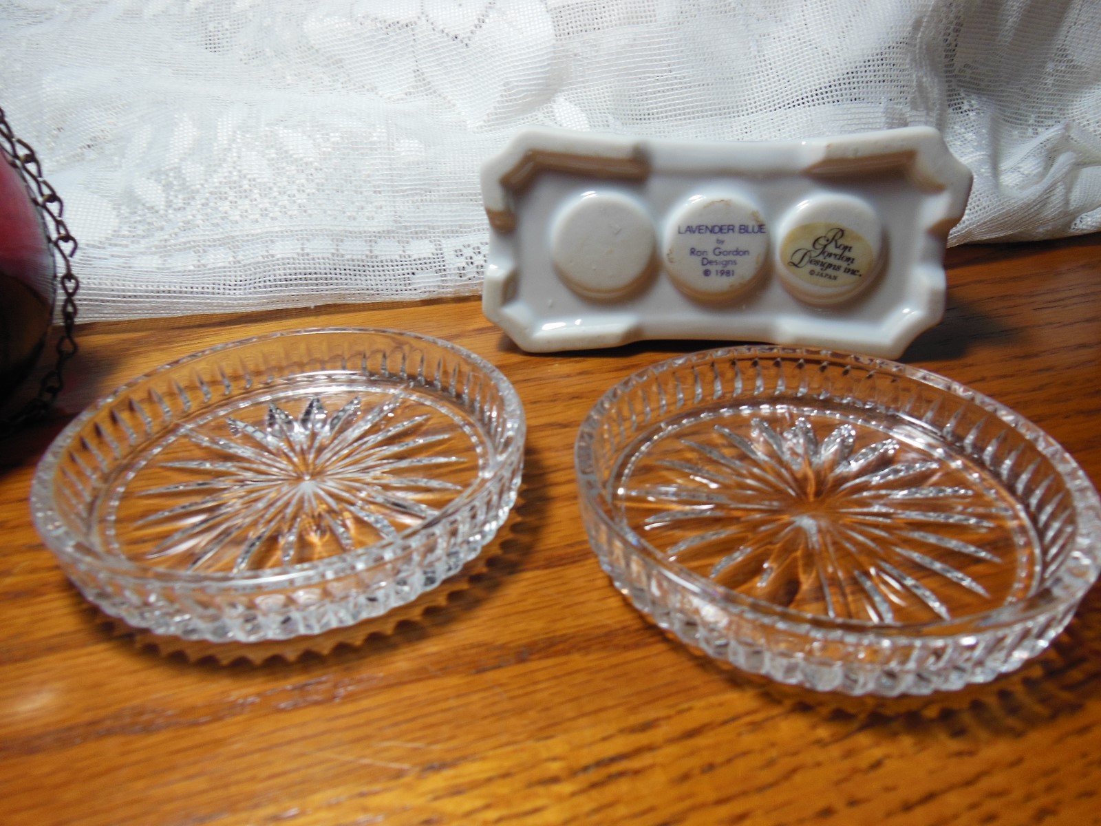 -Hanging Holder & 1981 Ron Gordon Lipstick Holder + 2 Princess House Coasters