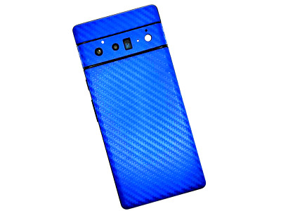 Carbon fiber skin wrap Google Pixel 6 Pro protector vinyl blue texture pattern