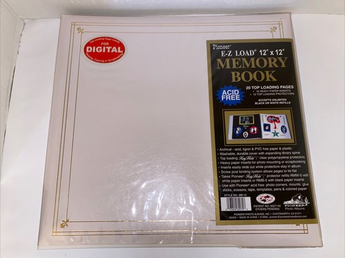 Pioneer Scrapbook Album White 'Leather' Cover 12x12 MB-10
