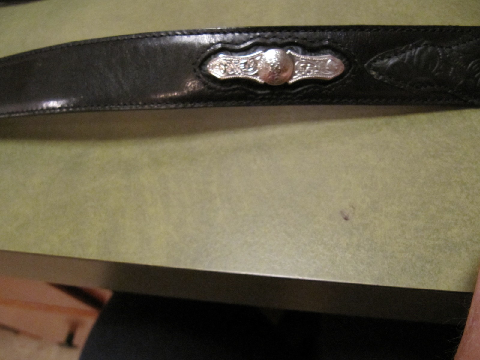 Resistol Full Grain Leather Black Skinny Belt Size Large Women's Men's Small