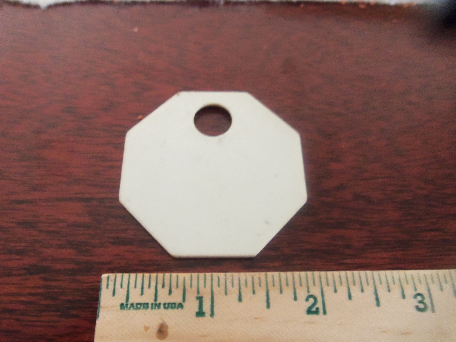 Vintage Plastic Cow Cattle Ear Tag #193 - Octagon Shape
