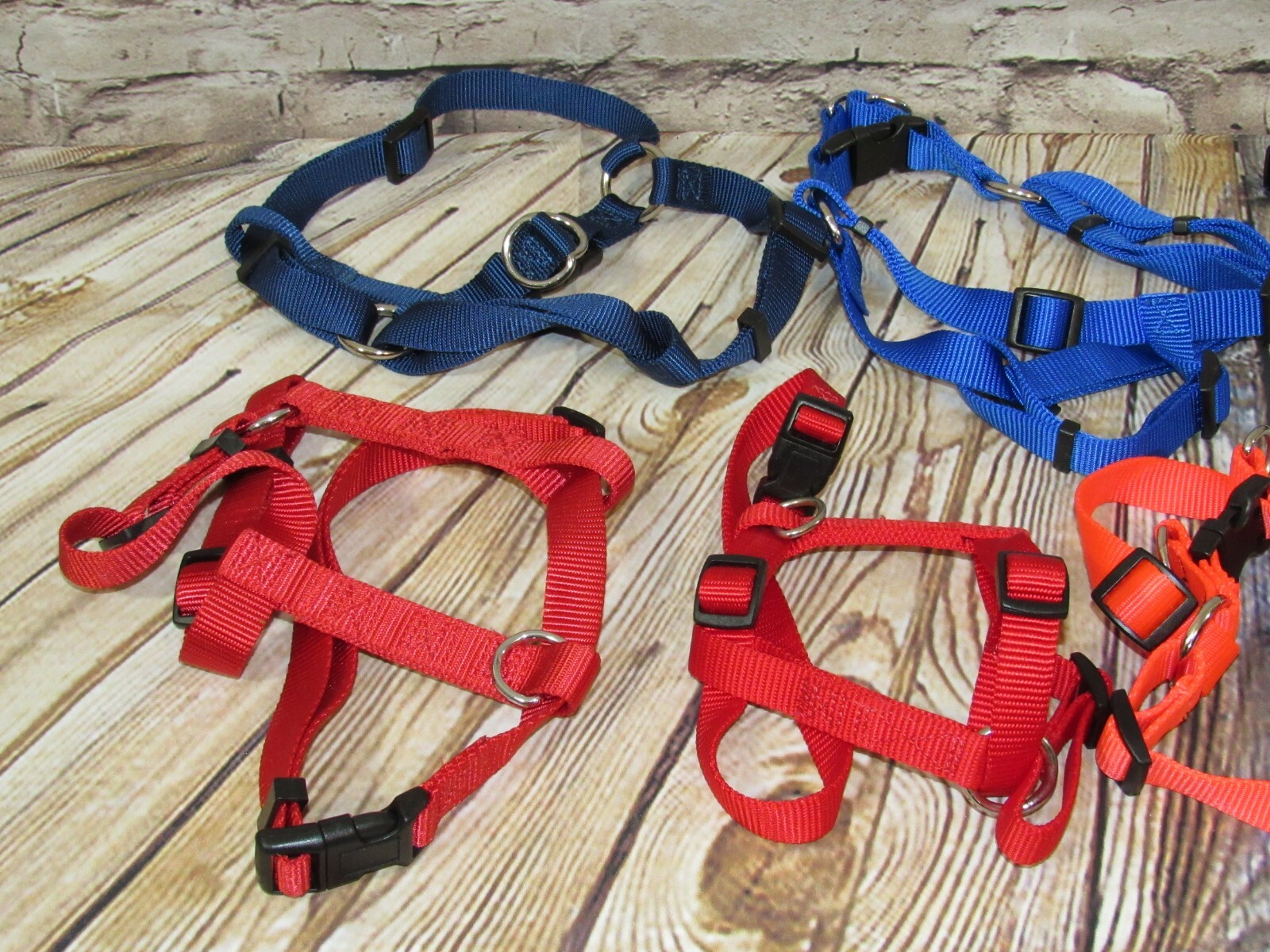 LOT of 9 NEW Dog Supplies Harness Collars Small Medium M S Variety Blue Red NWOT