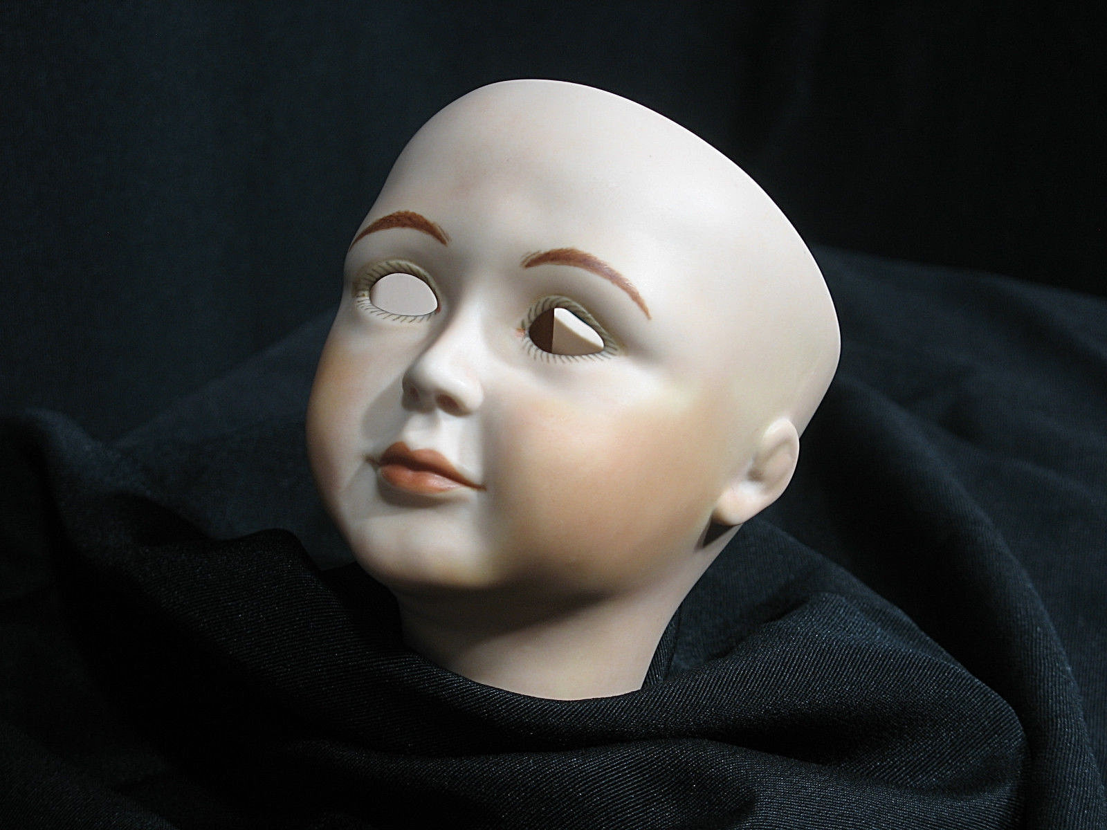 Vintage Bisque Porcelain Doll Head Baby Child 4 inches tall NOS