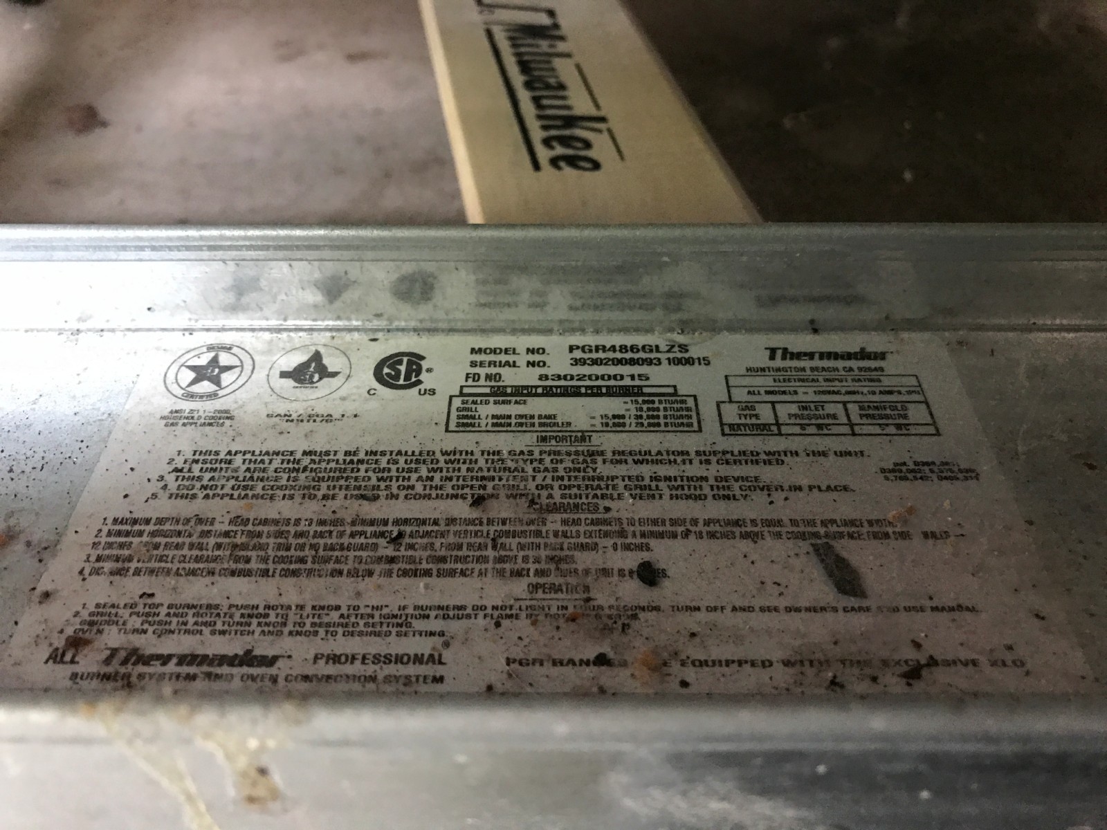 Thermador PGR486GLZS