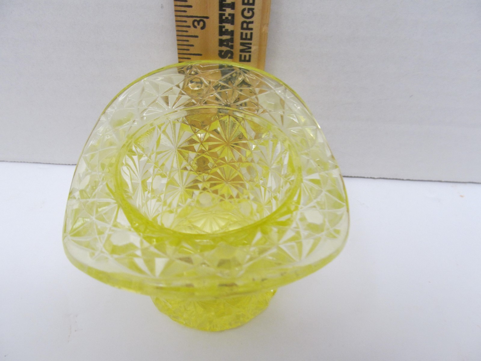 Yellow Glass Top Hat Toothpick Holder, Perfect