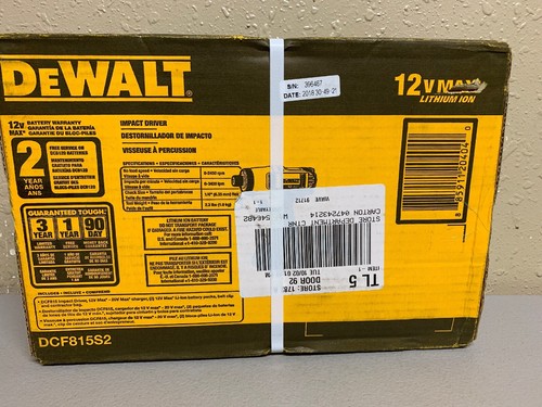 DEWALT DCF815S2 1/4-Inch 12 Volt Max 12V Cordless Impact Driver Kit  (new)
