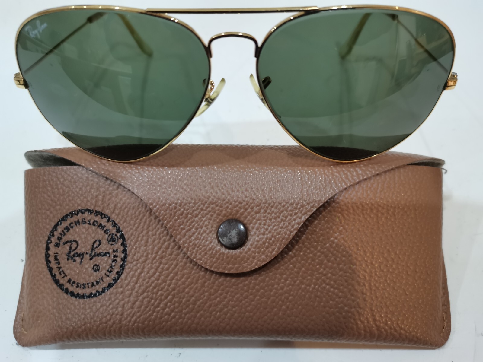 1980's VINTAGE B&L RAY-BAN U.S.A AVIATOR GOLD 62[]14 L2846 G
