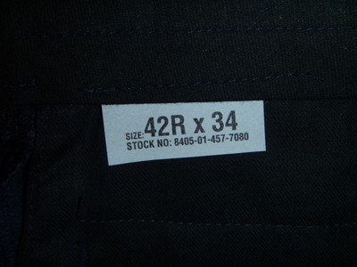 NEW US NAVY UNIFORM SLACKS trousers 42R x 34 DSCP QUARTERDECK blue WORK PANTS