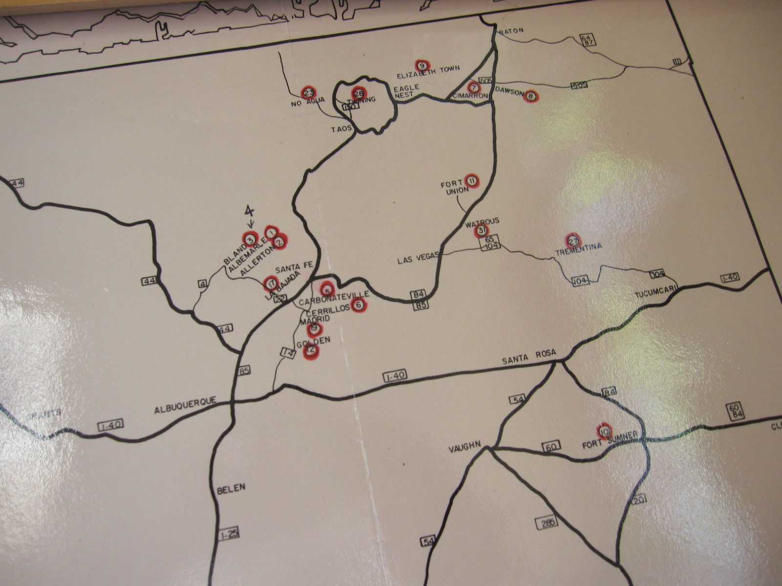 New Mexico Map of Ghost Towns & Gold Mines, 1978, preowned but looks great