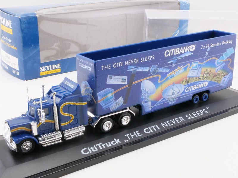 Skyline Kenworth W900 Cititruck Citibank Lkw 1:87 Pc Wie Neu! Ovp 1702-29-12