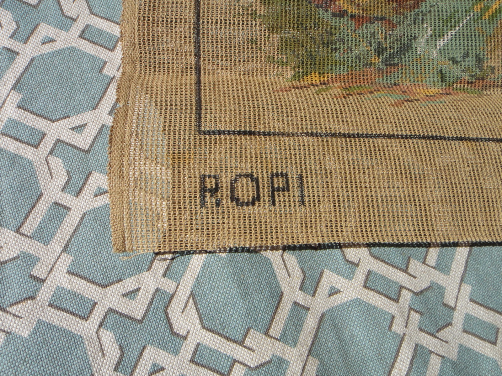 Vintage Needlepoint Canvas 1960 Fasenen (Norwegian for Pheasants) Tapestry