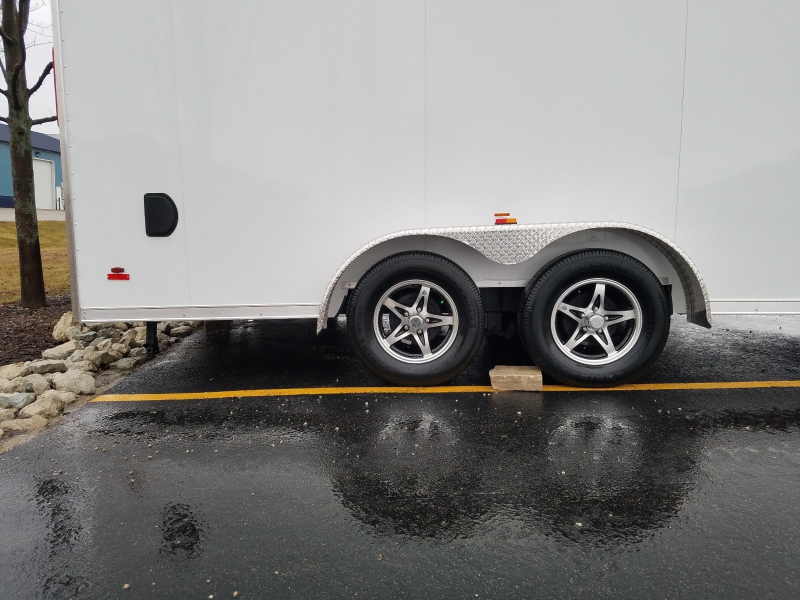 NEW 2019 7x18 V-Nosed Enclosed Cargo Motorcycle Trailer Ramp & Side Door