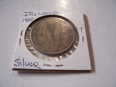 IRELAND 1/2  ONE HALF CROWN SILVER COIN