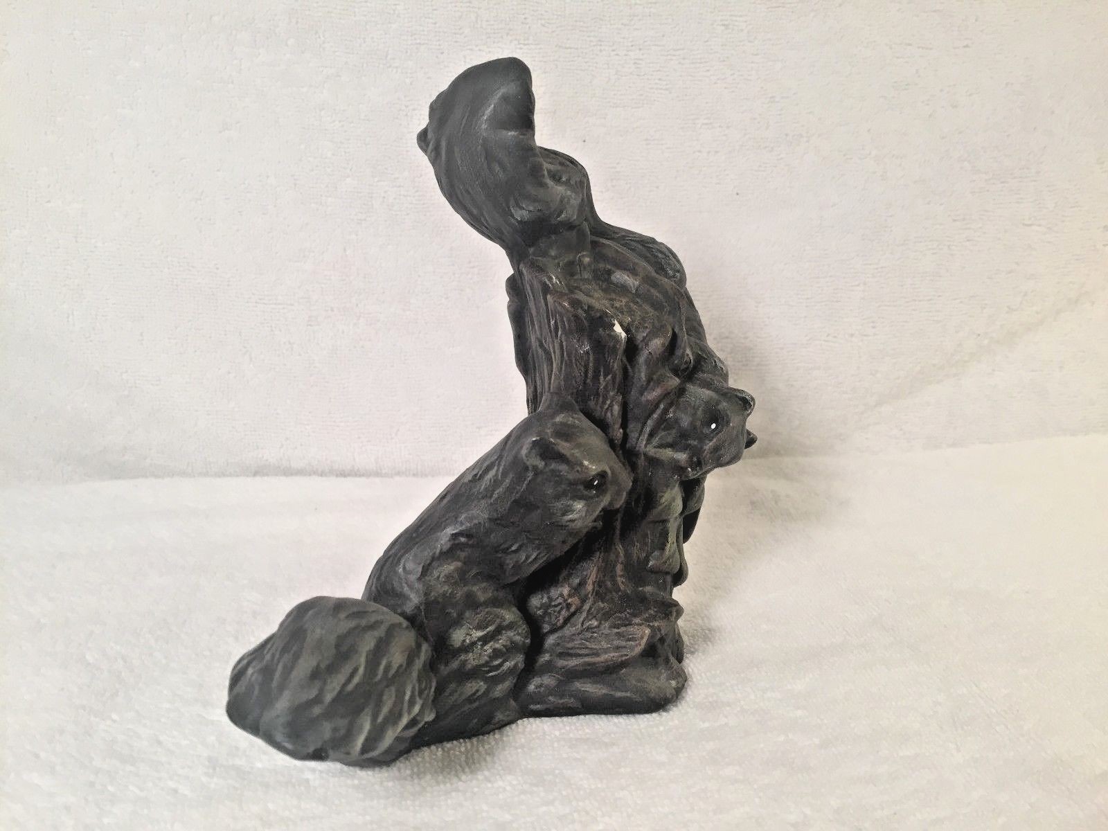 Vintage Ceramic Squirrels on Tree Figurine, Log 6