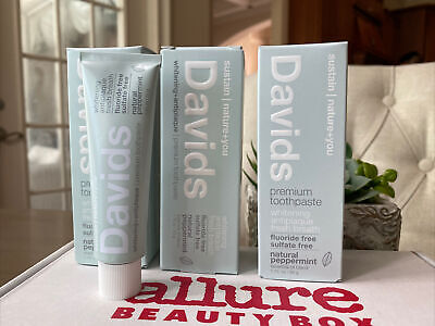 3 David s Premium Toothpaste Natural Peppermint 1.75 oz. Exp 4/23 NIB